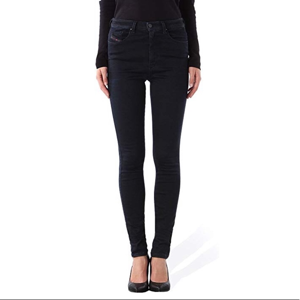 NWT Diesel ‘Skinzee High’ navy sateen skinny jeans